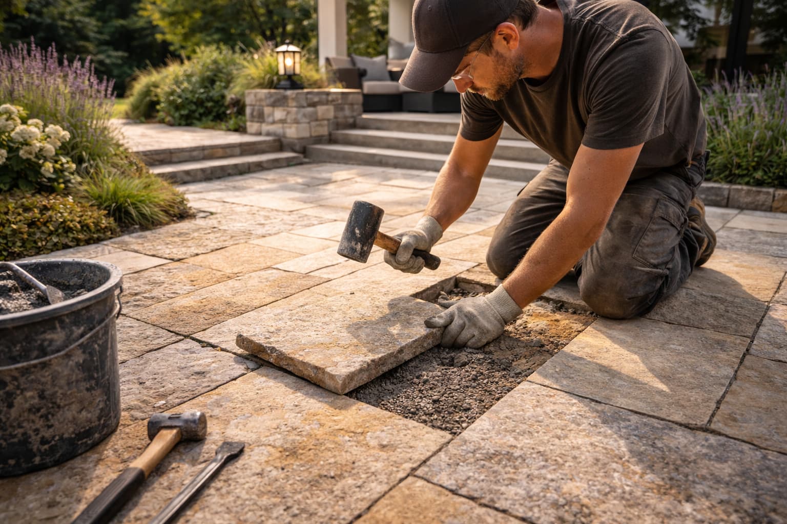 Réfection terrasse extérieure en pierre