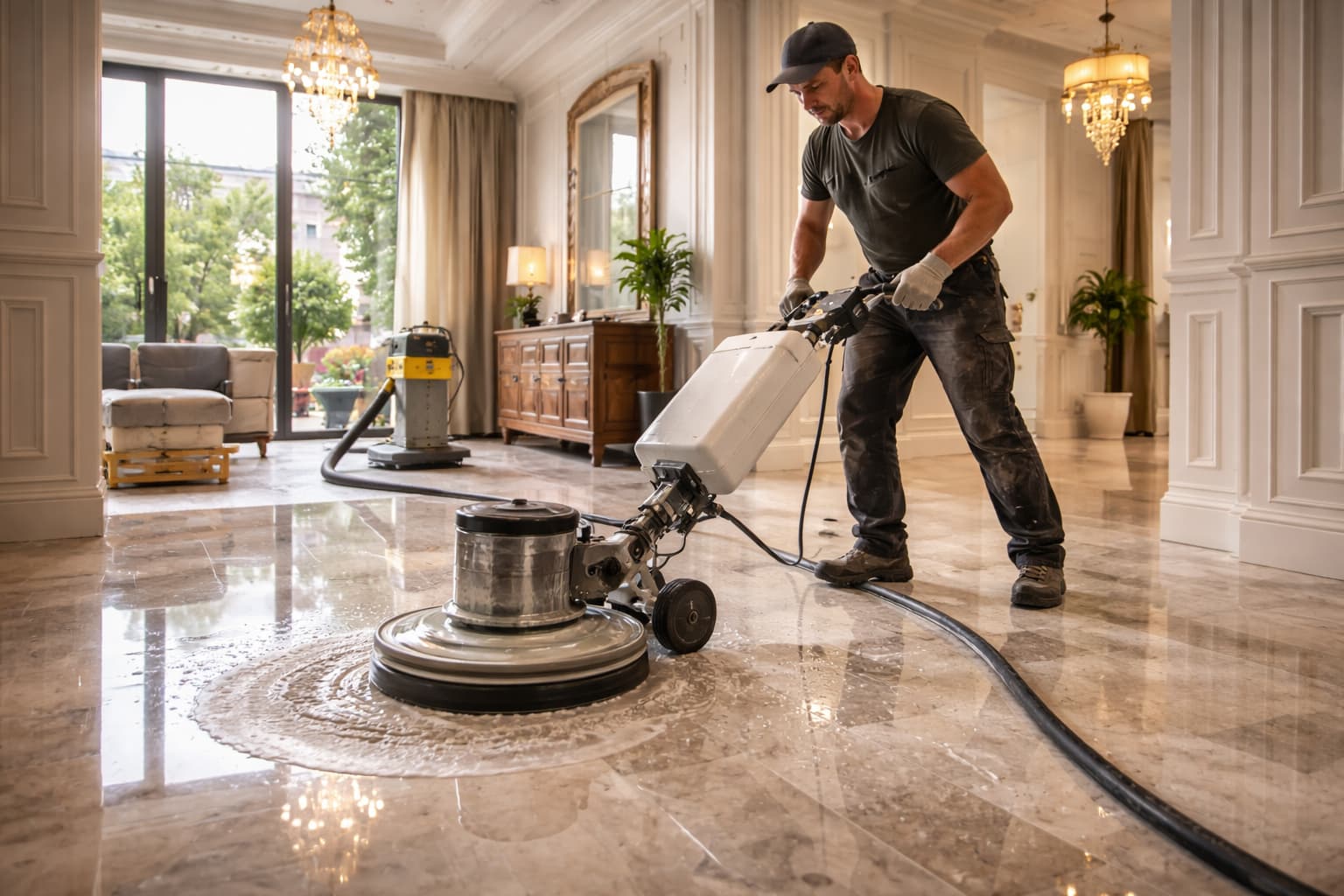 Polissage de pierre naturelle extérieure